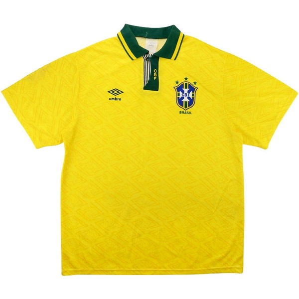 Tailandia Camiseta Brasil 1st Retro 1991 1993 Amarillo